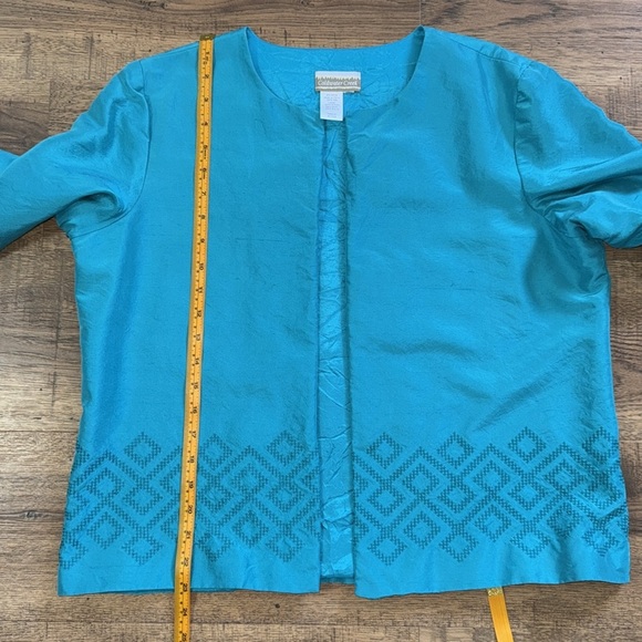 COLDWATER CREEK Teal Open-Front Blazer - Picture 5 of 7